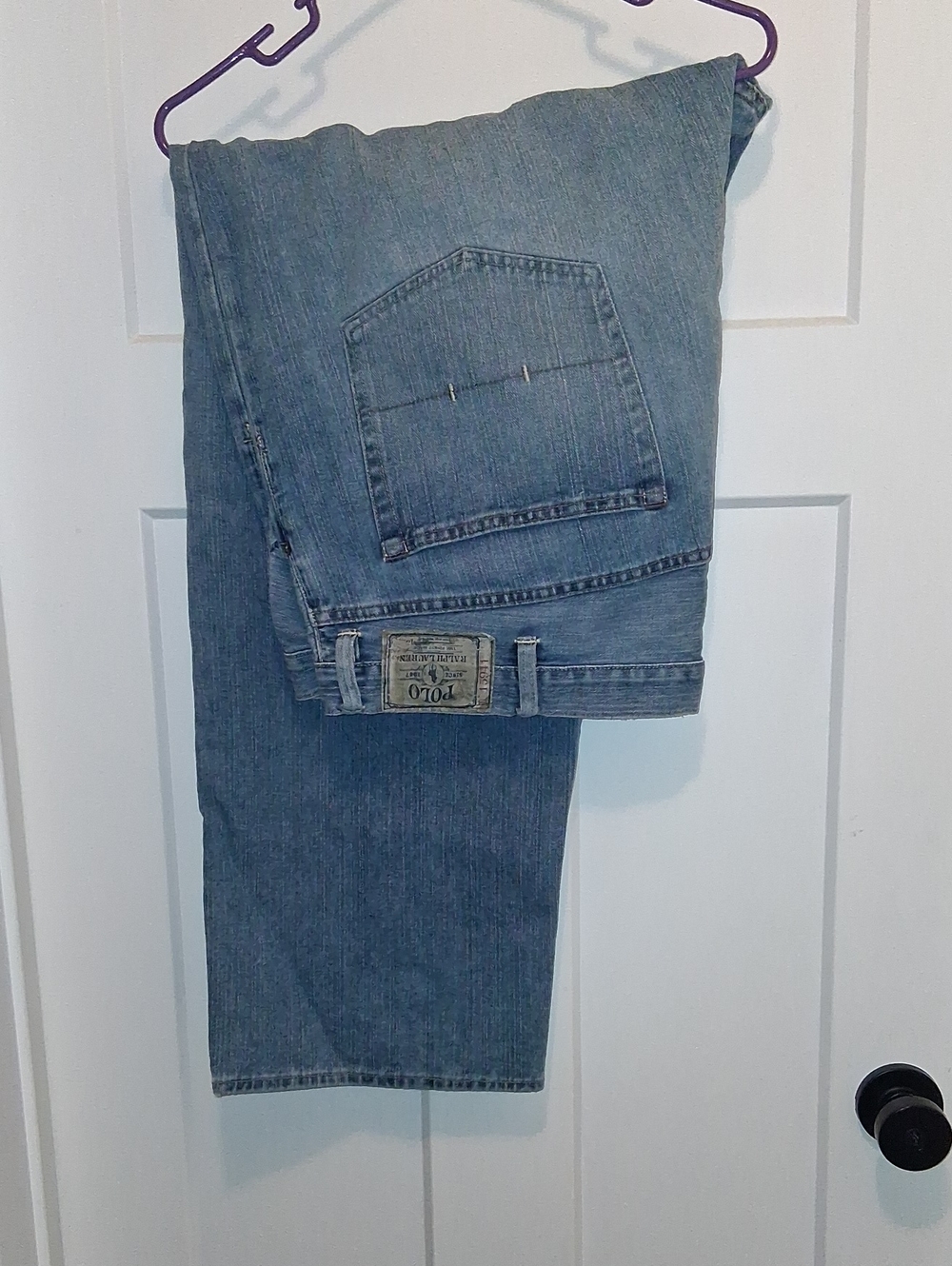 Polo by Ralph Lauren Men's Washed Blue Denim Relaxed Jeans 48 X 30